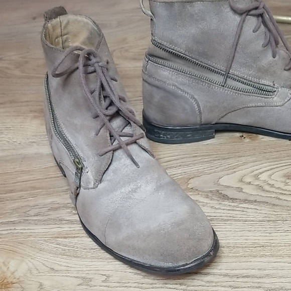 John Varvatos Other - John Varvatos Suede Leather Mens Grey Distressed Lace Ankle Chukka Boots Zipper